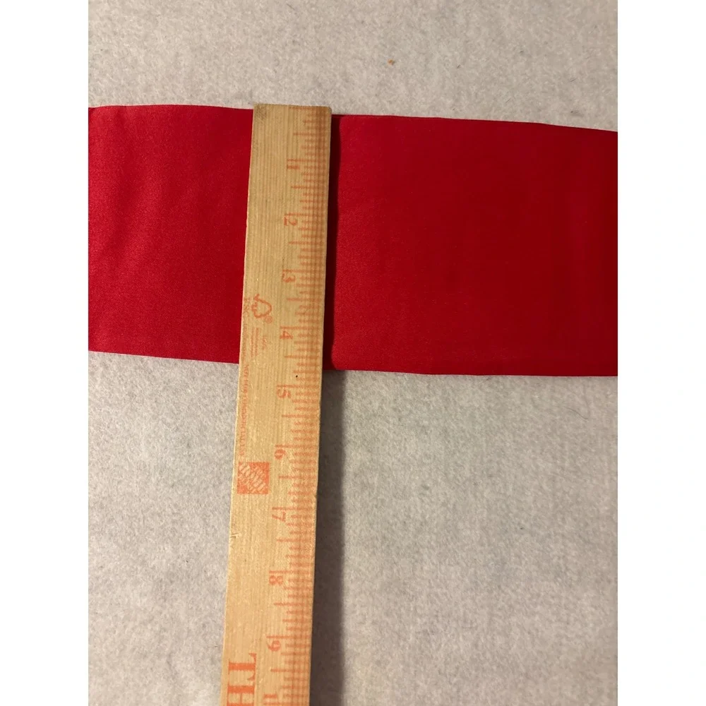 Unbranded Cummerbund Bow Tie‎ Set Mens OS Red Excellent Satin Pleated Formal